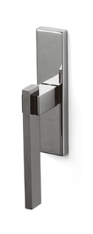 Chrome door handle on a white background