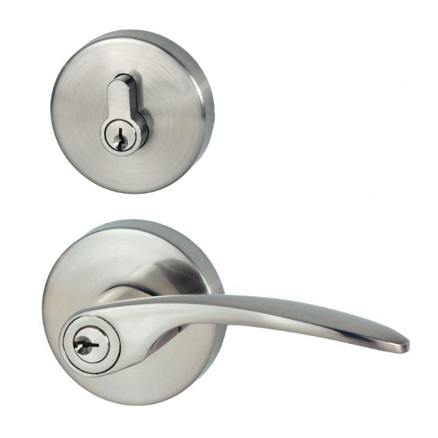 Nidus Collins Combo key in lever/Eurobolt Visual Brushed Nickel