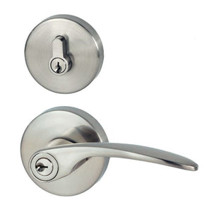 Nidus Collins Combo key in lever/Eurobolt Visual Brushed Nickel