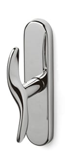 Chrome door handle on a white background