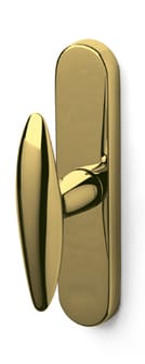 Gold door handle on a white background