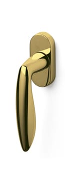 Gold door handle on a white background