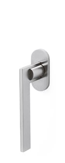 Metal door handle on a white background