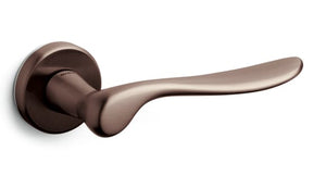 Bronze door handle on a white background