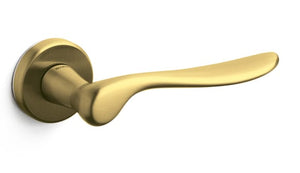 Gold door handle on a white background