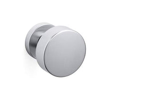 Chrome door handle on a white background