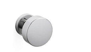 Chrome door handle on a white background