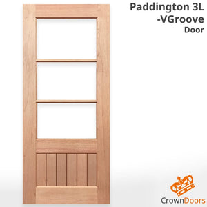 Paddington 3L-VGroove Entrance Door - Unglazed