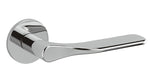 Chrome door handle on a white background