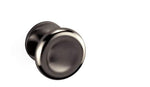 Metallic door handle on a white background
