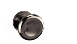 Metallic door handle on a white background