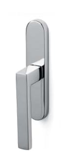 Chrome door handle on a white background