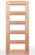 Wooden door with five vertical panels on a white background, labeled 'Regal 5G Door' with Crown Doors logo.