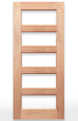 Wooden door with five vertical panels on a white background, labeled 'Regal 5G Door' with Crown Doors logo.