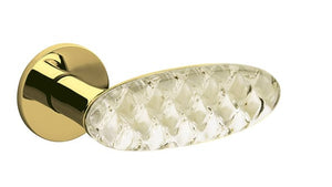 Olivari Crystal Royal Lever Passage Set on Standard Round Rose