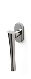 Chrome door handle on a white background