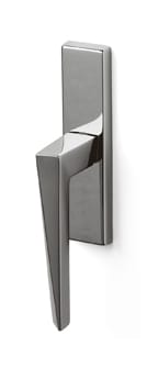 Chrome door handle on a white background