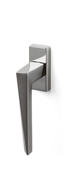 Metal door handle on a white background