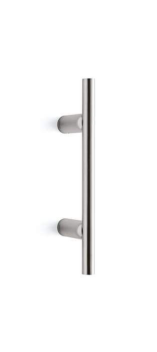 Metallic handle on a white background
