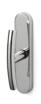 Chrome door handle on a white background