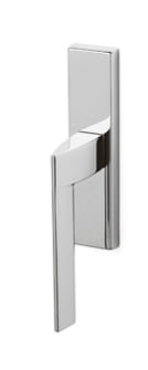 Chrome door handle on a white background