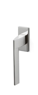 Chrome door handle on a white background