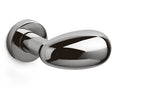 Chrome door handle on a white background