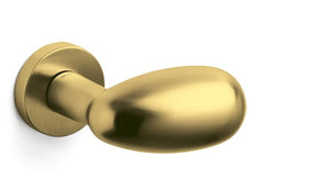 Gold door handle on a white background