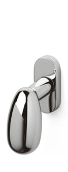 Chrome robe hook on a white background